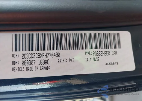 2015 Dodge Challenger Srt Hellcat from USA, damaged, VIN 2C3CDZC9XFH770490